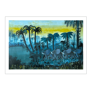 Hans Scherfig . Gehende Elefanten