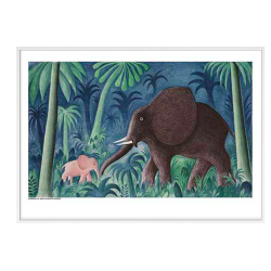 Hviske Afledning Continental Scherfig, 1. Elefant med unge - Plakater - Permild & Rosengreen