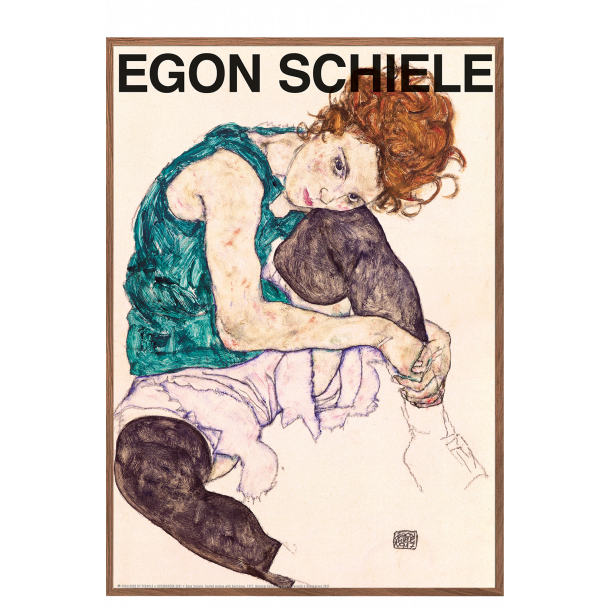 Egon Schiele. Siddende kvinde med bjet kn