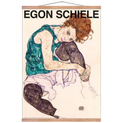 Egon Schiele. Siddende kvinde med bjet kn