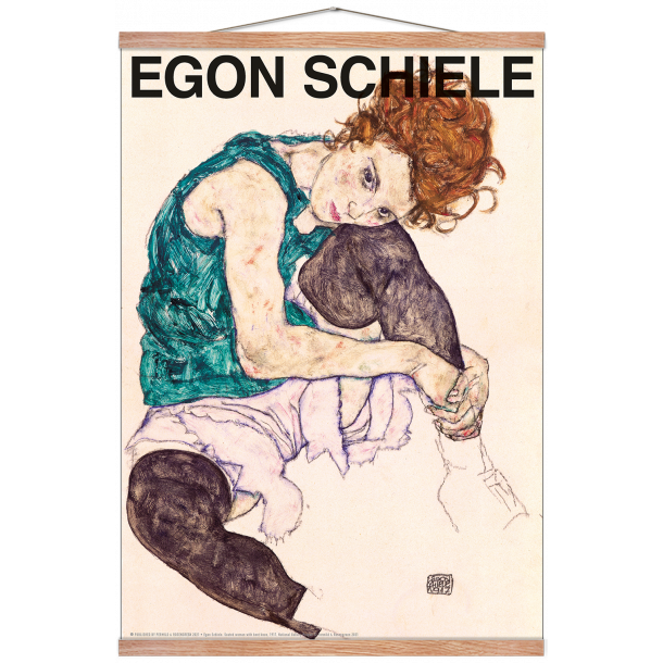 Egon Schiele. Siddende kvinde med bjet kn
