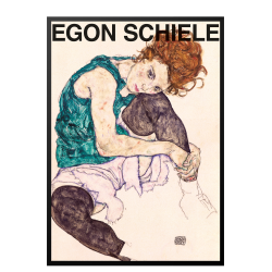 Egon Schiele. Siddende kvinde med bjet kn