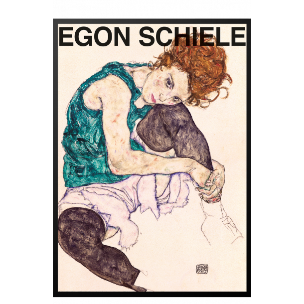 Egon Schiele. Siddende kvinde med bjet kn
