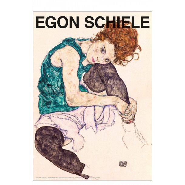 Egon Schiele. Siddende kvinde med bjet kn