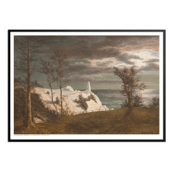 Sdring, die Sommerturmspitze in Mns Klint. Mondschein