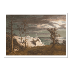 Sdring, die Sommerturmspitze in Mns Klint. Mondschein