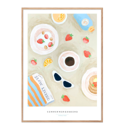 Sommermorgenbord. Hvid kant