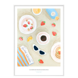 Sommermorgenbord. Hvid kant