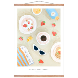 Sommermorgenbord. Hvid kant