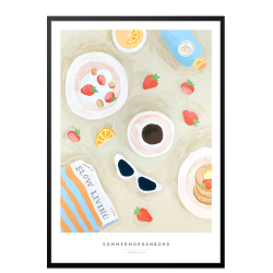 Sommermorgenbord. Hvid kant