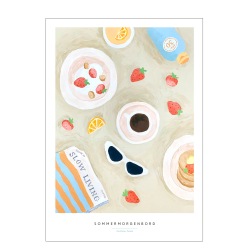 Sommermorgenbord. Hvid kant