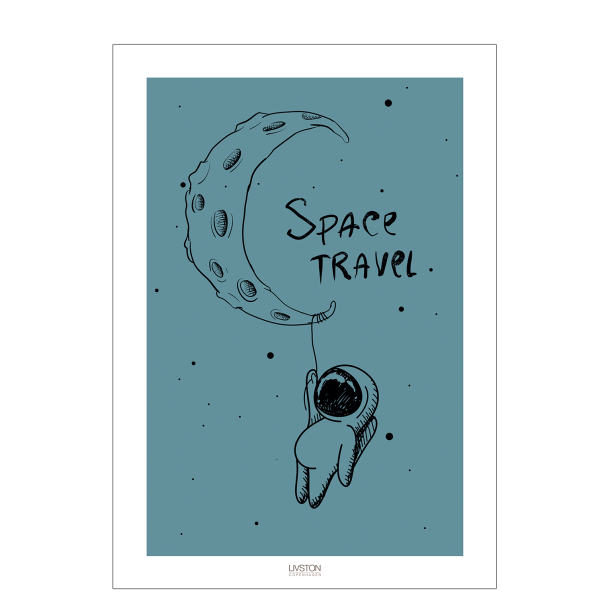 Space travel Blue - Kids poster