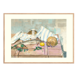 Still life (skull and fish)