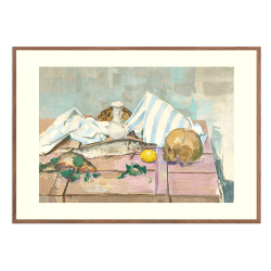 Still life (skull and fish)