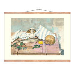 Still life (skull and fish)