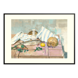 Still life (skull and fish)