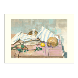 Still life (skull and fish)