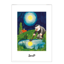 P, The moon in the street light