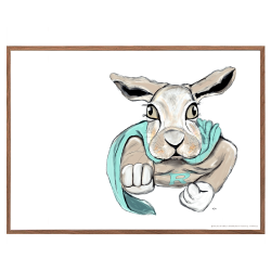 Super rabbit. Poster with animal.
