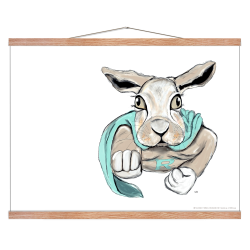 Super rabbit. Poster with animal.