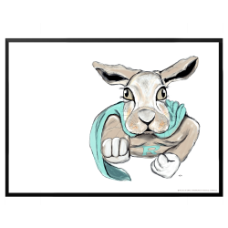 Super rabbit. Poster with animal.