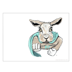 Super rabbit. Poster with animal.