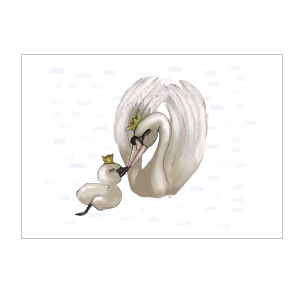 Svanemor med lling. Plakat med dyr.