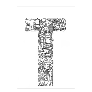 T - Buchstabe doodle