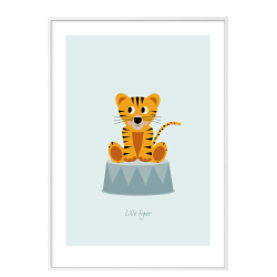Brneplakat med tiger i cirkus (Bl)