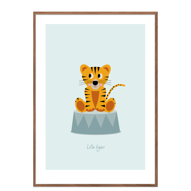 Brneplakat med tiger i cirkus (Bl)