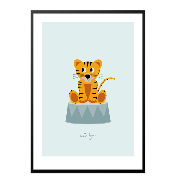Brneplakat med tiger i cirkus (Bl)