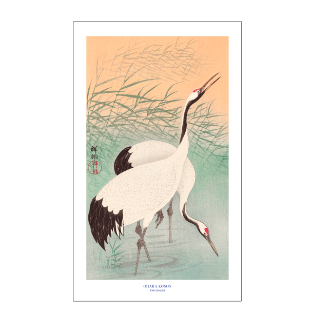 Japanese poster | Two cranes