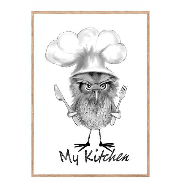 Mit kkken med ugle. Kkkenplakat.