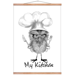 Mit kkken med ugle. Kkkenplakat.