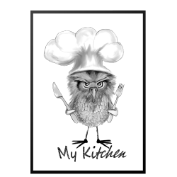 Mit kkken med ugle. Kkkenplakat.