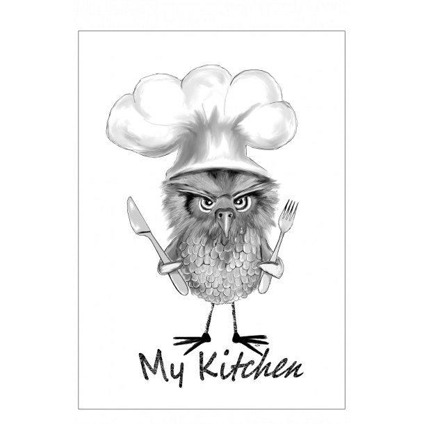My kitchen with owl. Kitchen poster.