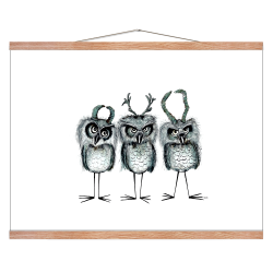 Horned Owls - Poster mit Tieren