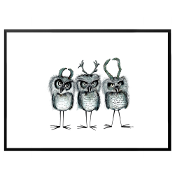 Horned Owls - Poster mit Tieren