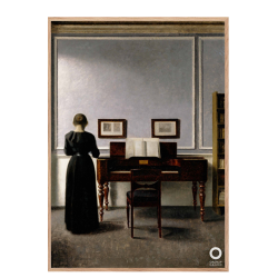 Vilhelm Hammershi. Interir med klaver og kvinde. Ordrupgaard.