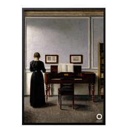 Vilhelm Hammershi. Interir med klaver og kvinde. Ordrupgaard.