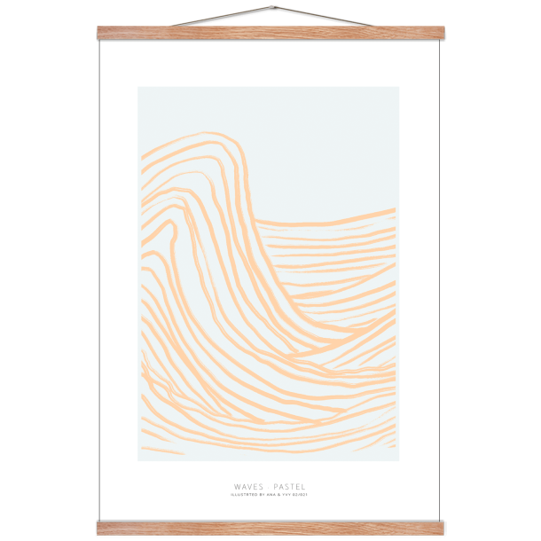 Waves pastel. Fersken