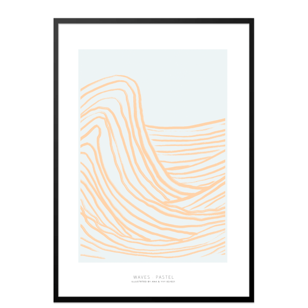 Waves pastel. Fersken