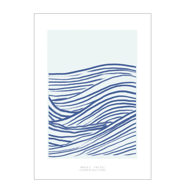 Poster. Waves blue