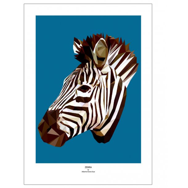 Zebra. Designplakat med dyr.