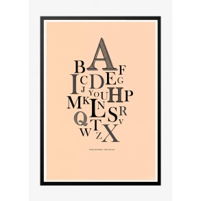 A-Z  Sart rosa. Designplakat.