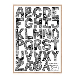 ABC plakat. Illustration af alfabetet. Vicky Gry