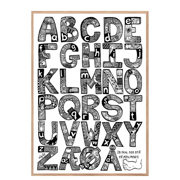 ABC plakat. Illustration af alfabetet. Vicky Gry