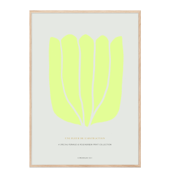 Poster. Fleur de abstraction No. 7 - yellow/grey