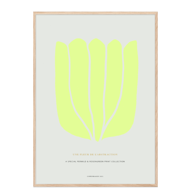 Poster. Fleur de abstraction No. 7 - yellow/grey