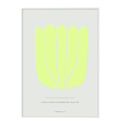 Poster. Fleur de abstraction No. 7 - yellow/grey